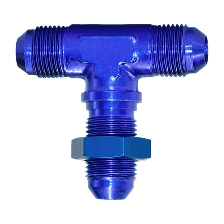 Speedfx ADAPTER FITTING, -8AN BLU BULKHEAD FLARE TEE 560834